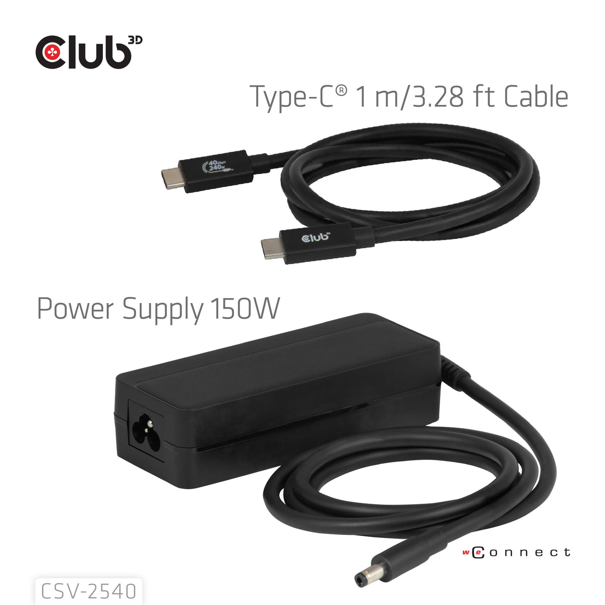 CLUB3D CSV-2540 dockningsstationer för bärbara datorer Dockning USB 3.2 Gen 1 (3.1 Gen 1) Type-C Svart