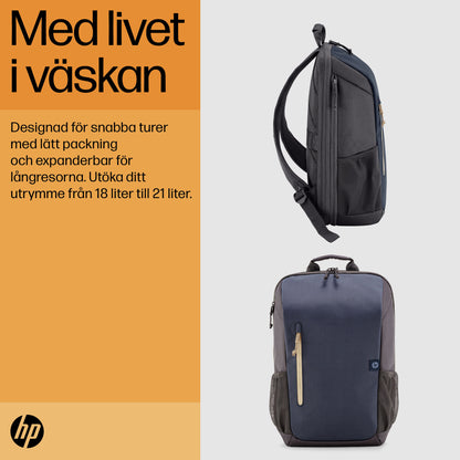 HP Travel 18 liter ryggsäck för 15,6 tum bärbar dator i Iron Grey