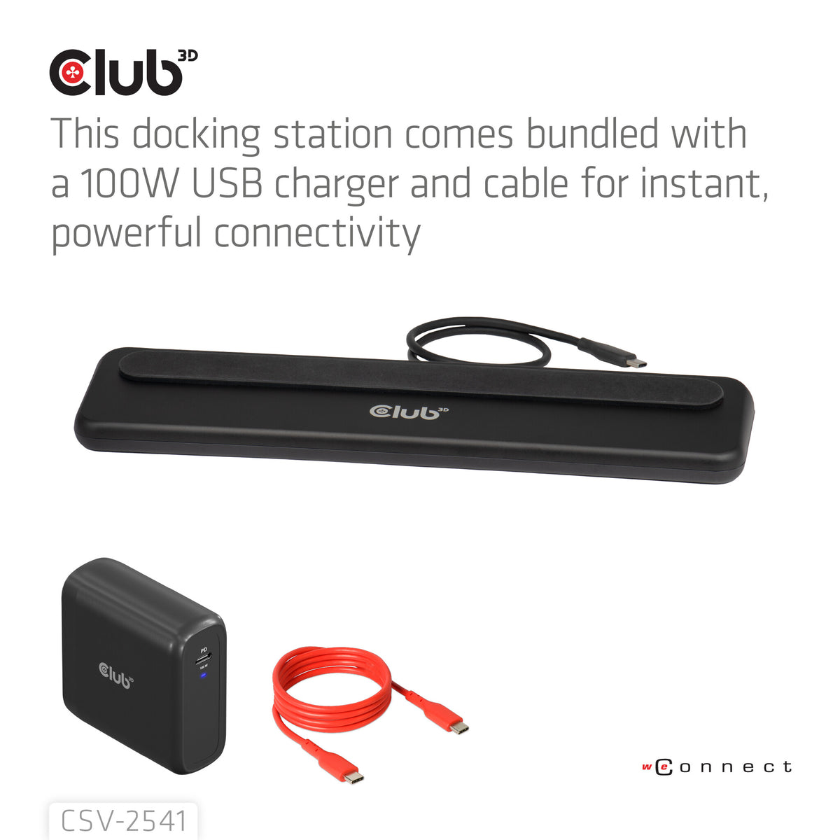 CLUB3D CSV-2541 dockningsstationer för bärbara datorer Dockning USB 3.2 Gen 1 (3.1 Gen 1) Type-C Svart