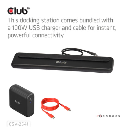 CLUB3D CSV-2541 dockningsstationer för bärbara datorer Dockning USB 3.2 Gen 1 (3.1 Gen 1) Type-C Svart