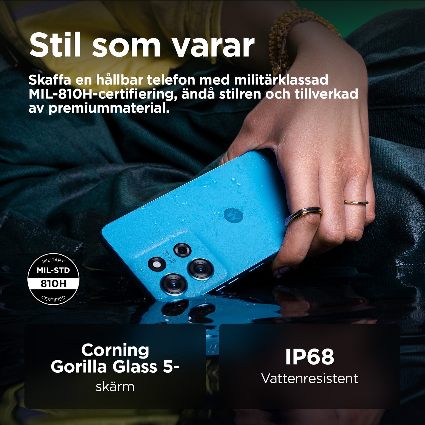 Motorola moto g75 5G 17,2 cm (6.78") Hybrid Dual SIM Android 14 USB Type-C 8 GB 256 GB 5000 mAh Blå