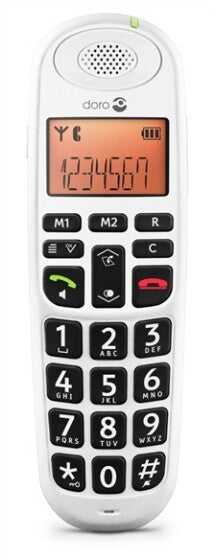 Doro PhoneEasy 100w DECT-telefon Namn och uppringnings-ID Vit
