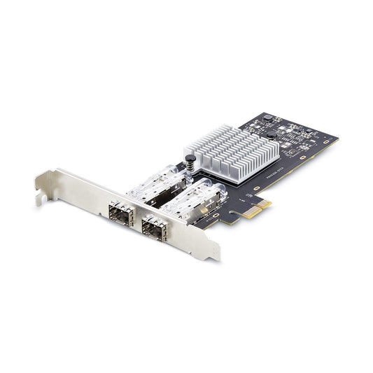 StarTech.com 2-ports GbE SFP-nätverkskort, PCIe 2.0 x1, Intel I350-AM2 2x 1GbE-styrenhet, 1000BASE koppar/fiberoptisk, 2-ports Gigabit Ethernet NIC, bakpanel för stationära datorer/servrar - Kompatibel med Windows och Linux