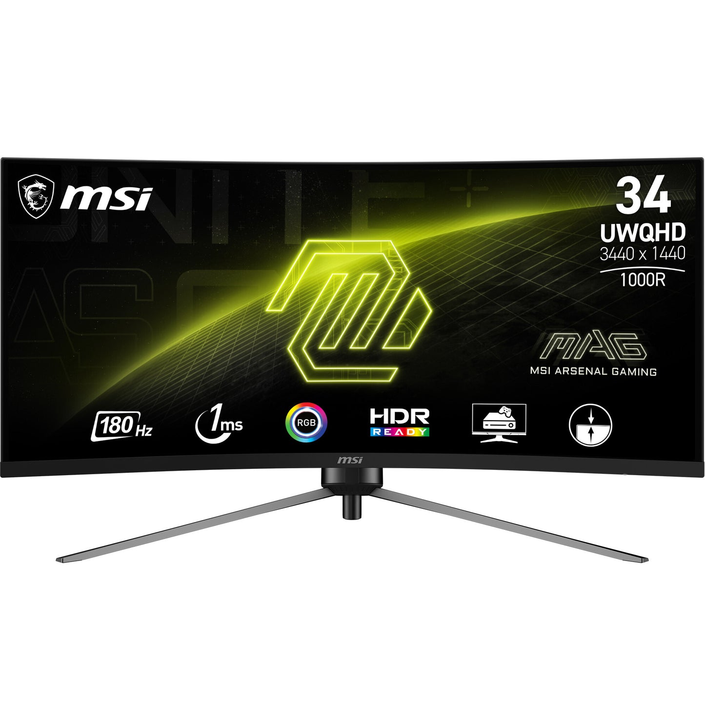 MSI MAG 345CQRDE platta pc-skärmar 86,4 cm (34") 3440 x 1440 pixlar UltraWide Dual Quad HD Svart