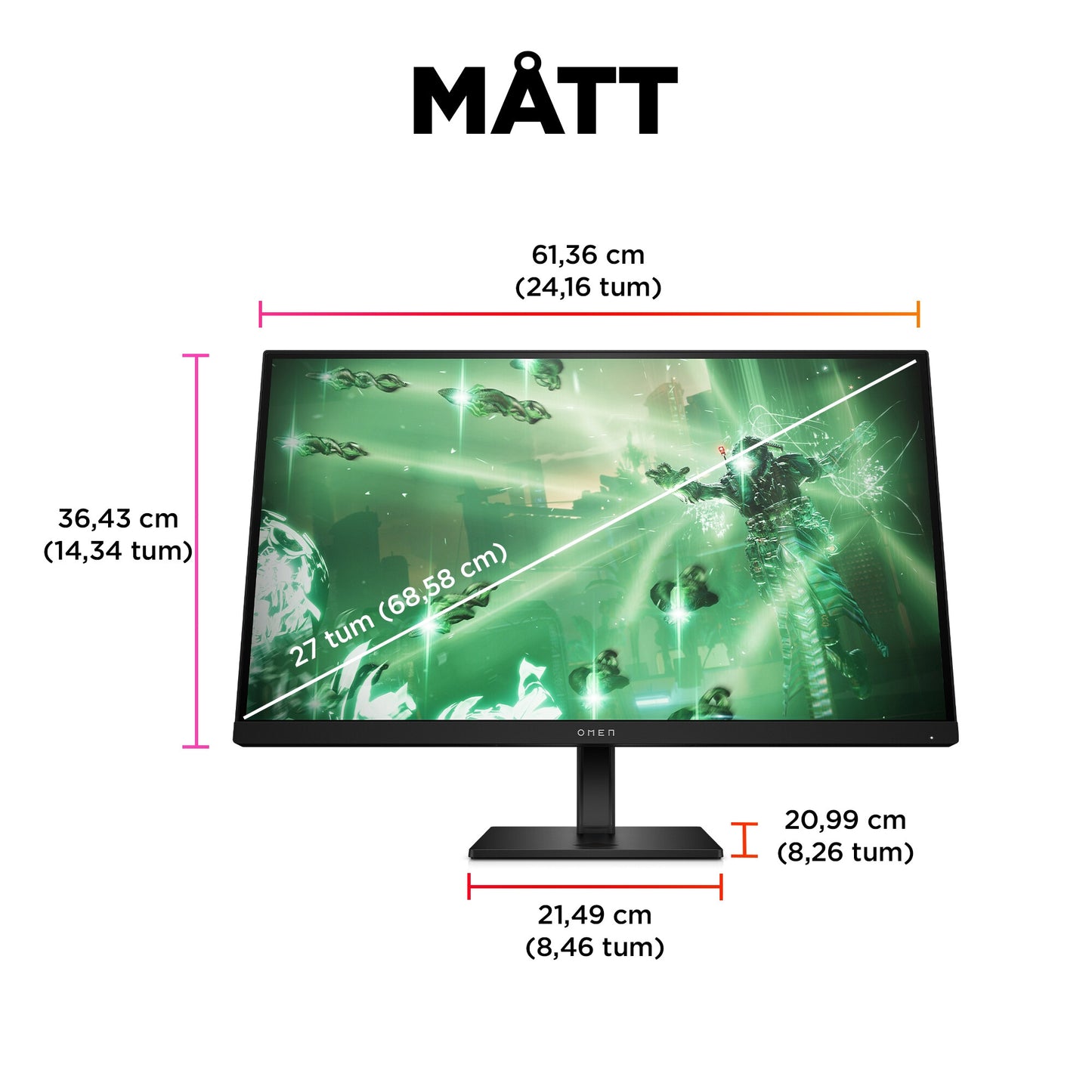 OMEN by HP OMEN 27 tum QHD 165 Hz Gaming-skärm – OMEN 27q