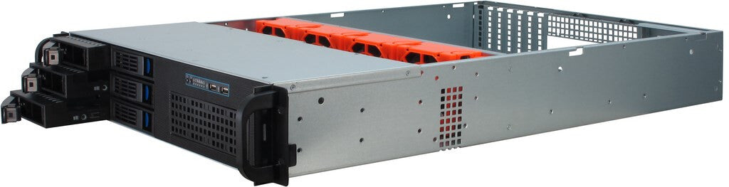 Inter-Tech IPC 2U-2406 Ställning Svart, Silver