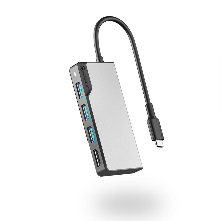 ALOGIC UCFUHDV2-SGR dockningsstationer för bärbara datorer USB 3.2 Gen 1 (3.1 Gen 1) Type-C Svart, Grå