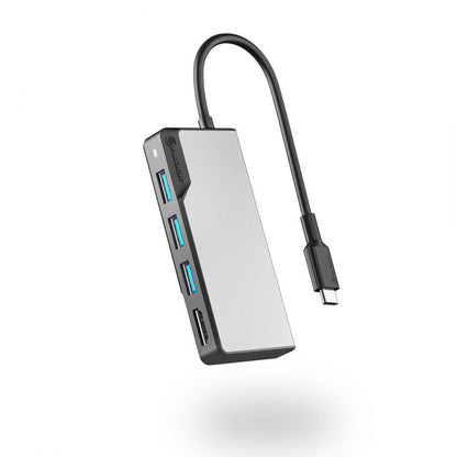 ALOGIC UCFUHDV2-SGR dockningsstationer för bärbara datorer USB 3.2 Gen 1 (3.1 Gen 1) Type-C Svart, Grå