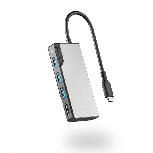 ALOGIC UCFUHDV2-SGR dockningsstationer för bärbara datorer USB 3.2 Gen 1 (3.1 Gen 1) Type-C Svart, Grå