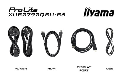 iiyama ProLite XUB2792QSU-B6 platta pc-skärmar 68,6 cm (27") 2560 x 1440 pixlar Quad HD LED Svart