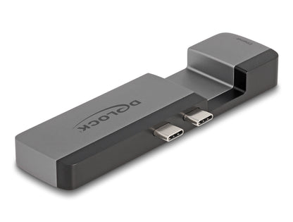 DeLOCK 87757 dockningsstationer för bärbara datorer Dockning Thunderbolt 4 Svart, Grå