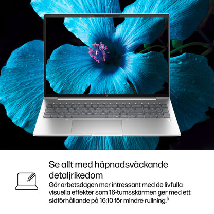 HP ProBook 4 G1i AI PC Intel Core Ultra 7 255U Bärbar dator 40,6 cm (16") WUXGA 16 GB DDR5-SDRAM 512 GB SSD Wi-Fi 7 (802.11be) Windows 11 Pro Silver