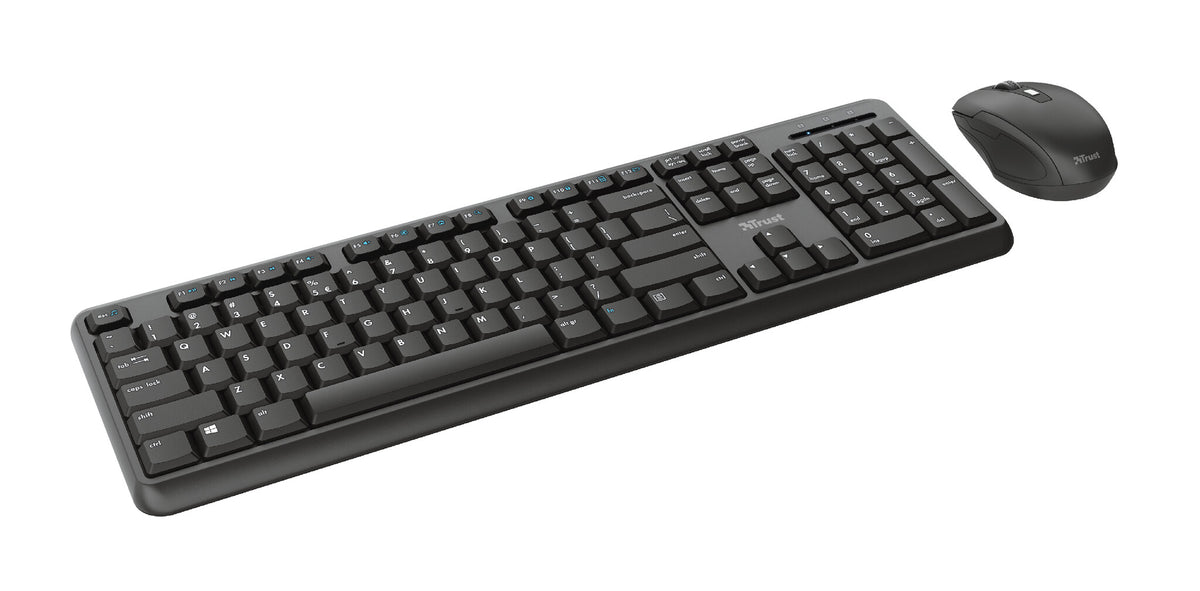 Trust TKM-350 tangentbord Mus inkluderad Kontor RF Trådlös QWERTZ tyska Svart