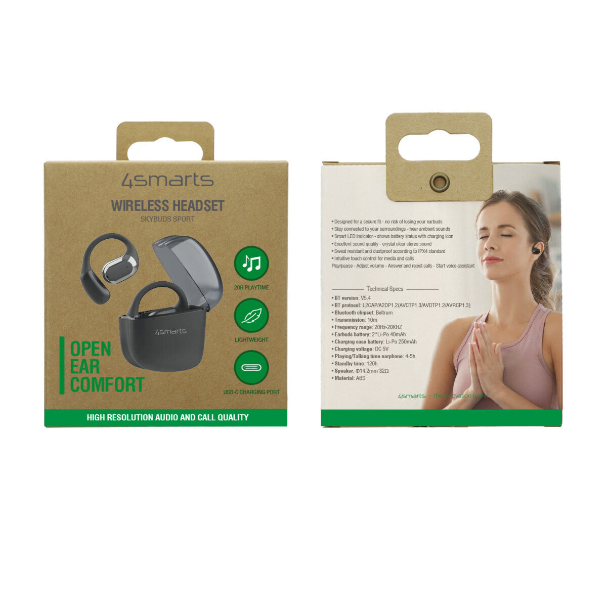 4smarts SkyBuds Sport Headset True Wireless Stereo (TWS) Öronkrok Samtal/musik/sport/vardag Bluetooth Svart