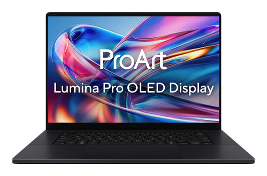 ASUS ProArt P16 H7606WW-SE028X Copilot+ PC AMD Ryzen AI 9 HX 370 Bärbar dator 40,6 cm (16") Pekskärm WQUXGA 32 GB LPDDR5x-SDRAM 2 TB SSD NVIDIA GeForce RTX 5080 Laptop GPU Wi-Fi 7 (802.11be) Windows 11 Pro tyska Svart