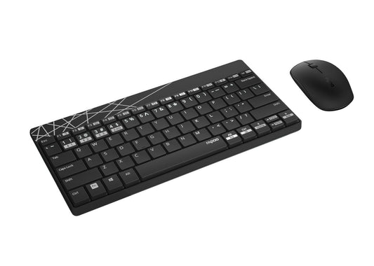 Rapoo 8000M tangentbord Mus inkluderad Universal Bluetooth QWERTZ tyska Svart