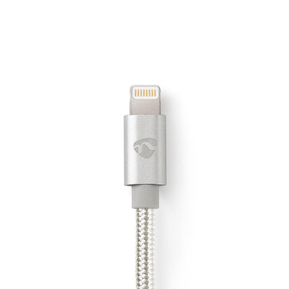 Nedis CCTB39300AL20 mobiltelefonkablar Gjuten aluminium 2 m USB A Lightning