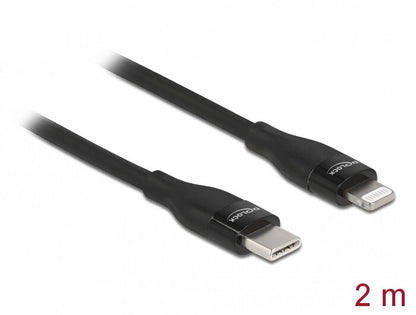 DeLOCK 86638 mobiltelefonkablar Svart 2 m USB C Lightning