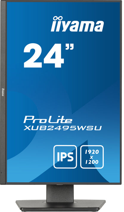 iiyama ProLite XUB2495WSU-B7 platta pc-skärmar 61,2 cm (24.1") 1920 x 1200 pixlar 4K Ultra HD LED Svart