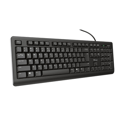 Trust TK-150 tangentbord Kontor USB QWERTZ tyska Svart