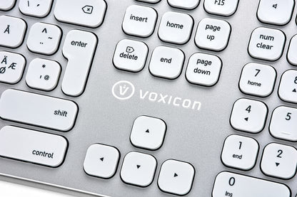 Voxicon DK-295B-WHT tangentbord Universal Bluetooth QWERTY Nordic Vit, Silver