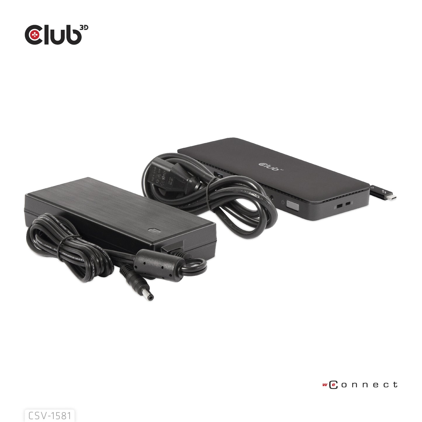 CLUB3D CSV-1581 dockningsstationer för bärbara datorer Dockning Thunderbolt 4 Svart
