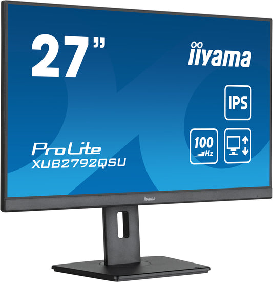iiyama ProLite XUB2792QSU-B6 platta pc-skärmar 68,6 cm (27") 2560 x 1440 pixlar Quad HD LED Svart