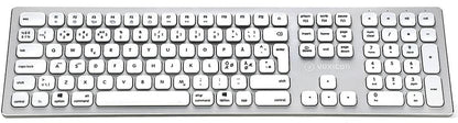 Voxicon DK-295BWL-WHT tangentbord Universal RF Trådlös QWERTY Nordic Vit, Silver