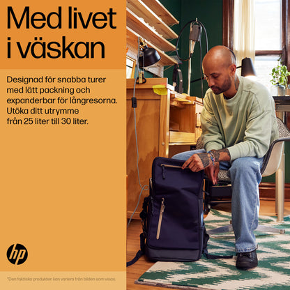 HP Travel 25 liter ryggsäck för 15,6 tum bärbar dator i Iron Grey