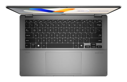 ASUS Vivobook 14 Flip TP3407SA-QL003W Copilot+ PC Intel Core Ultra 5 226V Hybrid (2-i-1) 35,6 cm (14") Pekskärm WUXGA 16 GB LPDDR5x-SDRAM 512 GB SSD Wi-Fi 7 (802.11be) Windows 11 Home tyska Grå
