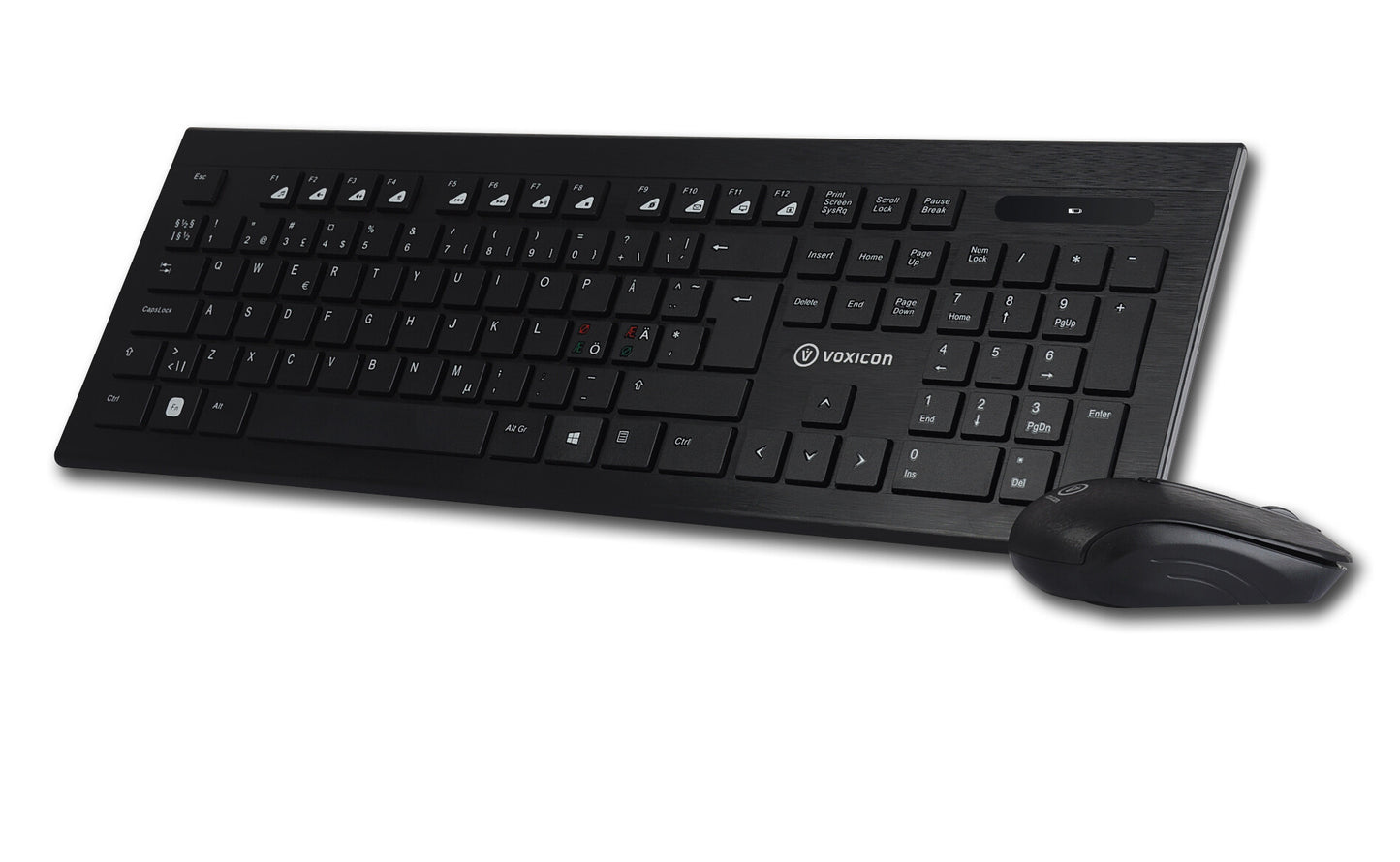 Voxicon 220WL tangentbord Mus inkluderad RF Trådlös QWERTY Nordic Svart