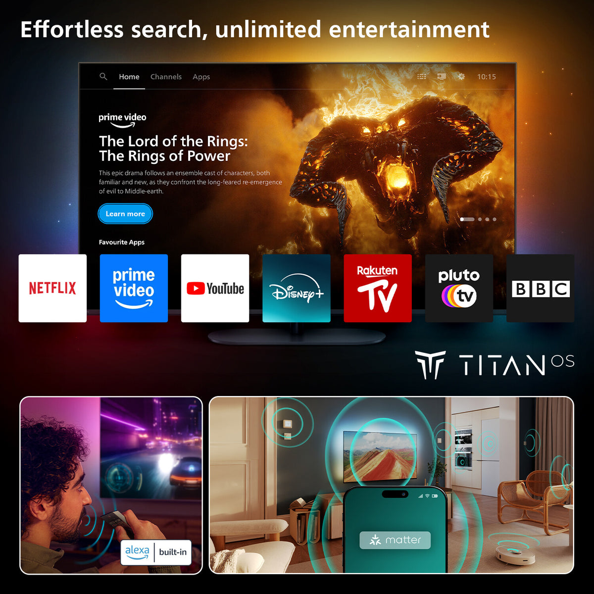 Philips 75MLED910/12 TV-apparat 190,5 cm (75") 4K Ultra HD Smart-TV Wi-Fi Svart