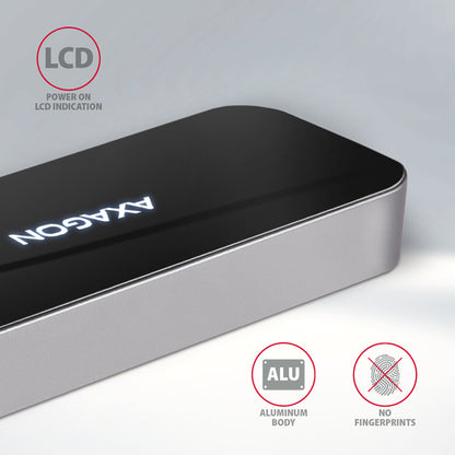 Axagon HMC-6H4A dockningsstationer för bärbara datorer Kabel USB 3.2 Gen 1 (3.1 Gen 1) Type-C Svart, Grå