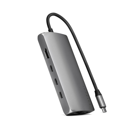 Satechi ST-P8KEM dockningsstationer för bärbara datorer Kabel USB 3.2 Gen 1 (3.1 Gen 1) Type-C Grå