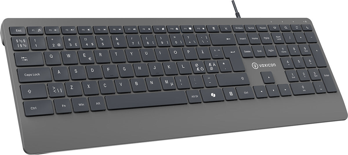 Voxicon DK-320W tangentbord Hem / Kontor USB QWERTY Nordic Grå