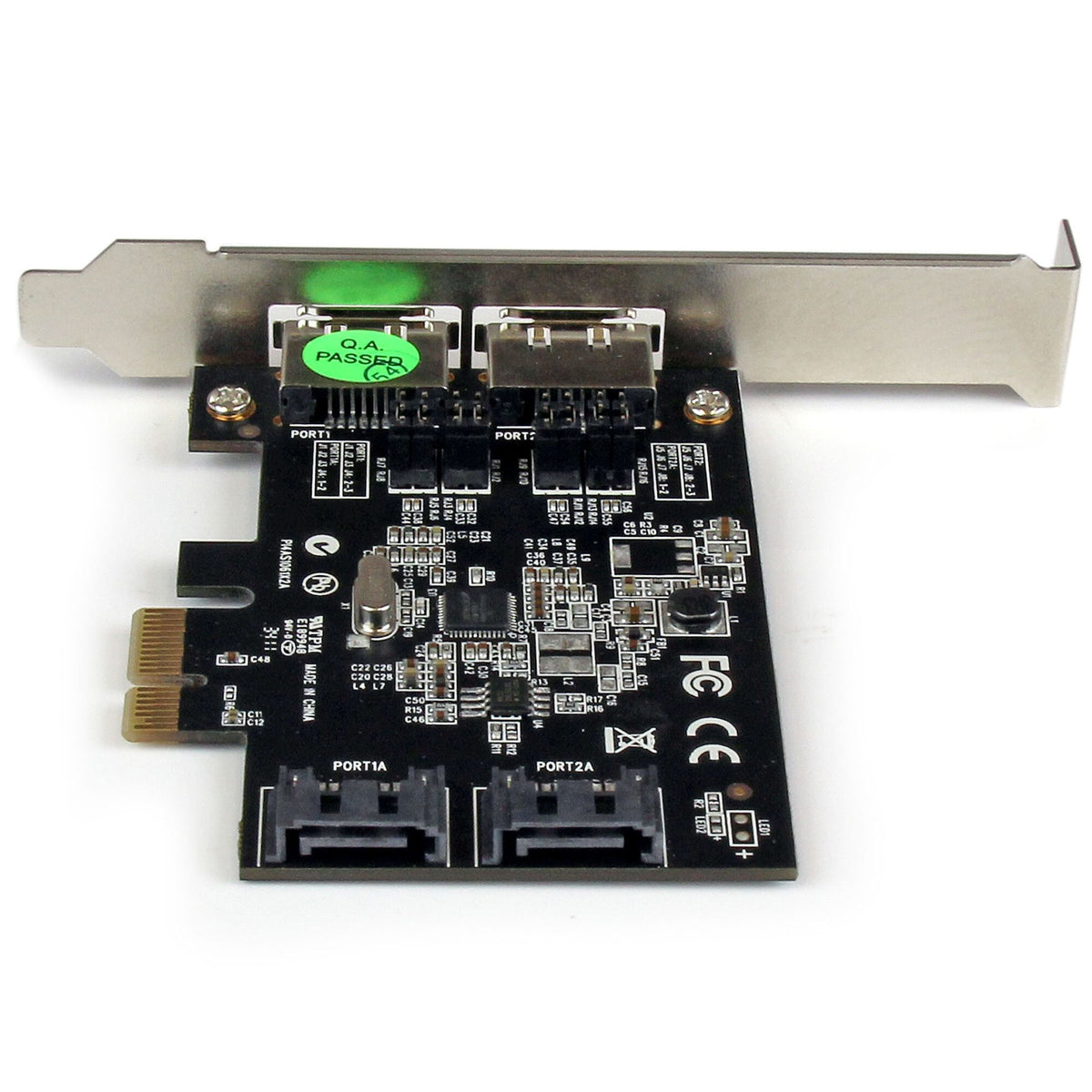 StarTech.com PCI Express SATA 6 Gbps eSATA-kontrollerkort med 2 portar - PCIe SATA III-kort med dubbla portar - 2 interna/2 externa