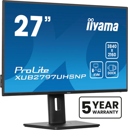 iiyama ProLite XUB2797UHSNP-B1 platta pc-skärmar 68,6 cm (27") 3840 x 2160 pixlar 4K Ultra HD LED Svart