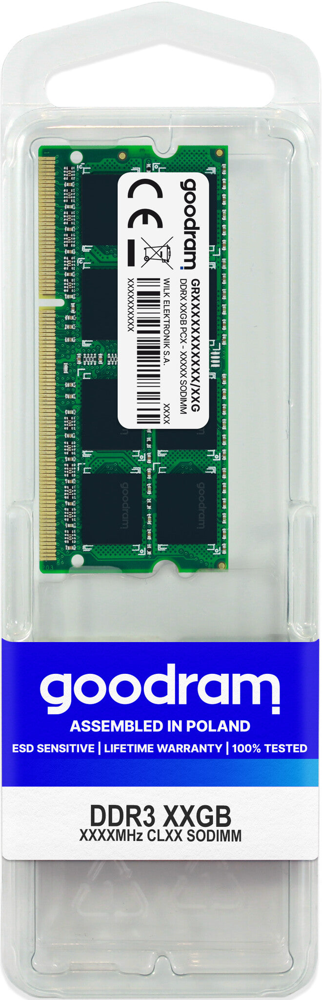Goodram GR1600S3V64L11/8G RAM-minnen 8 GB 1 x 8 GB DDR3 1600 MHz
