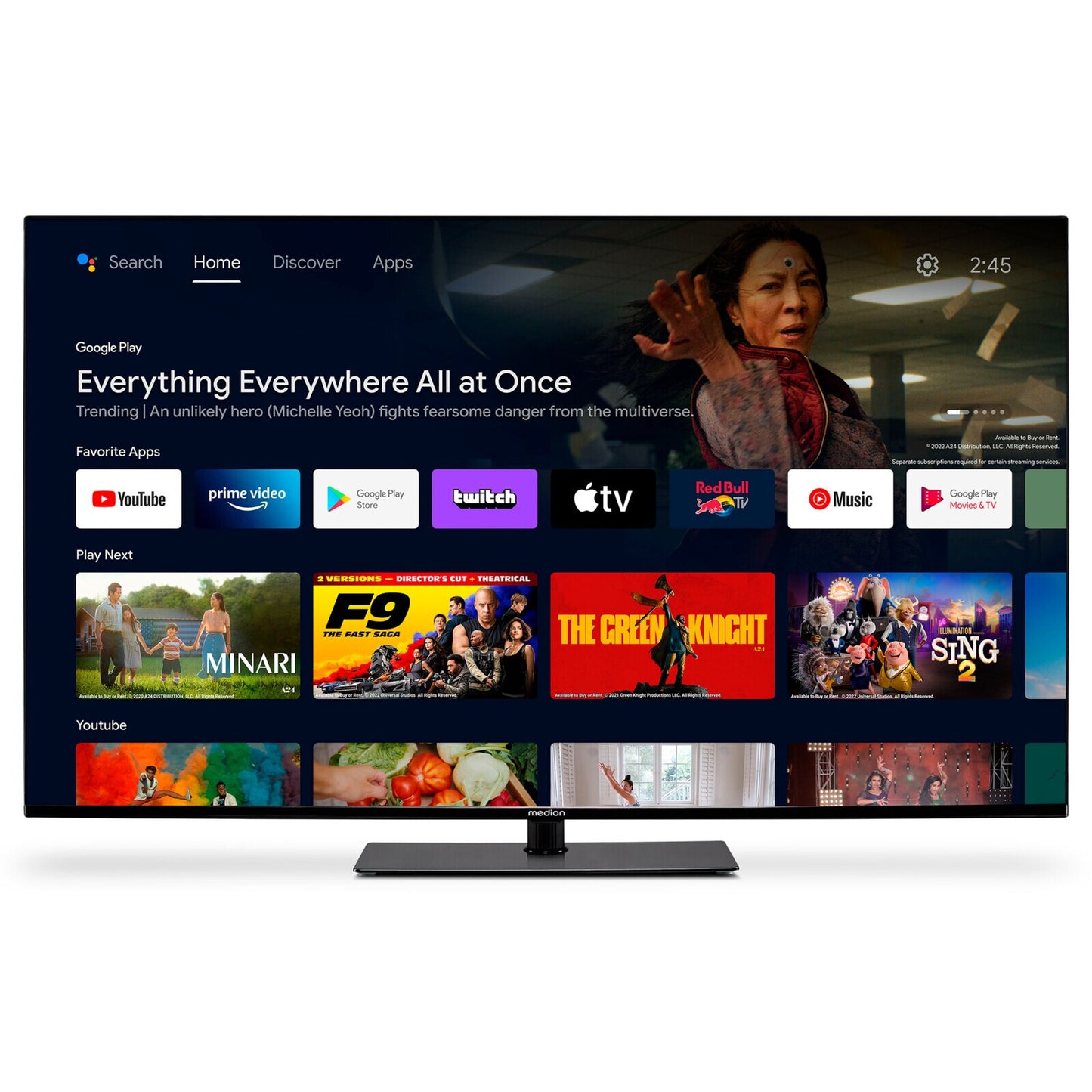 MEDION LIFE X15071 (MD 30922) 127 cm (50") 4K Ultra HD Smart-TV Wi-Fi Svart 320 cd/m²