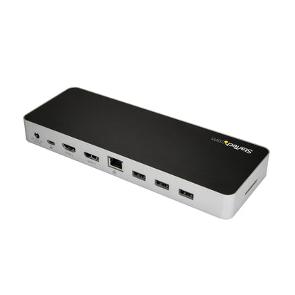StarTech.com USB-C-dockningsstation för bärbara datorer med dubbla 4K-skärmar - 60W USB-strömförsörjning - SD-kortläsare