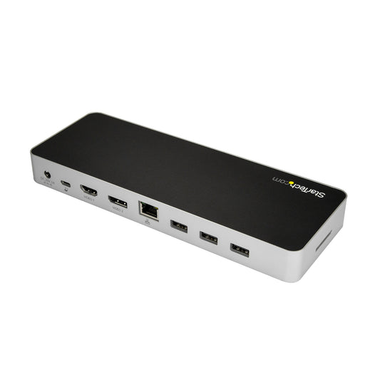 StarTech.com USB-C-dockningsstation för bärbara datorer med dubbla 4K-skärmar - 60W USB-strömförsörjning - SD-kortläsare