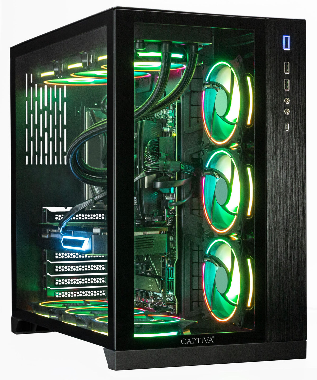CAPTIVA PC Highend Gaming I90-064 (i9-14900KF/RTX5070 12GB GDDR7/SSD 2TB/64GB/WLAN/Windows 11 Home 64-bit) Intel® Core™ i9 DDR5-SDRAM NVIDIA GeForce RTX 5070 Svart