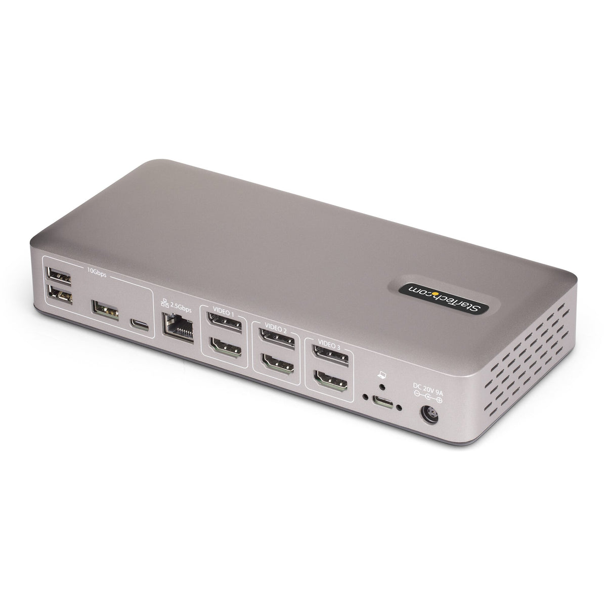 StarTech.com USB4-dockningsstation för tre bildskärmar, 4K 60 Hz HDMI eller DisplayPort, 100 W laddning av bärbar dator, 2,5 GbE, USB-C-dockningsstation för flera bildskärmar, drivrutinsfri