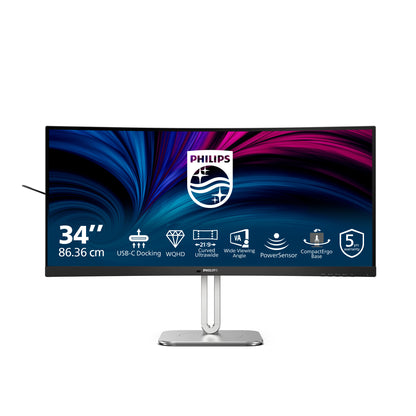 Philips 5000 series 34B2U5600C/00 platta pc-skärmar 86,4 cm (34") 3440 x 1440 pixlar Dual QHD LCD Grå