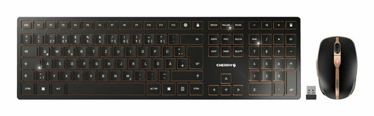 CHERRY JD-9100IT-2 tangentbord Mus inkluderad Hem / Kontor Trådlös RF + Bluetooth QWERTY Italiensk Svart, brons