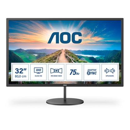 AOC V4 Q32V4 platta pc-skärmar 80 cm (31.5") 2560 x 1440 pixlar 2K Ultra HD LED Svart
