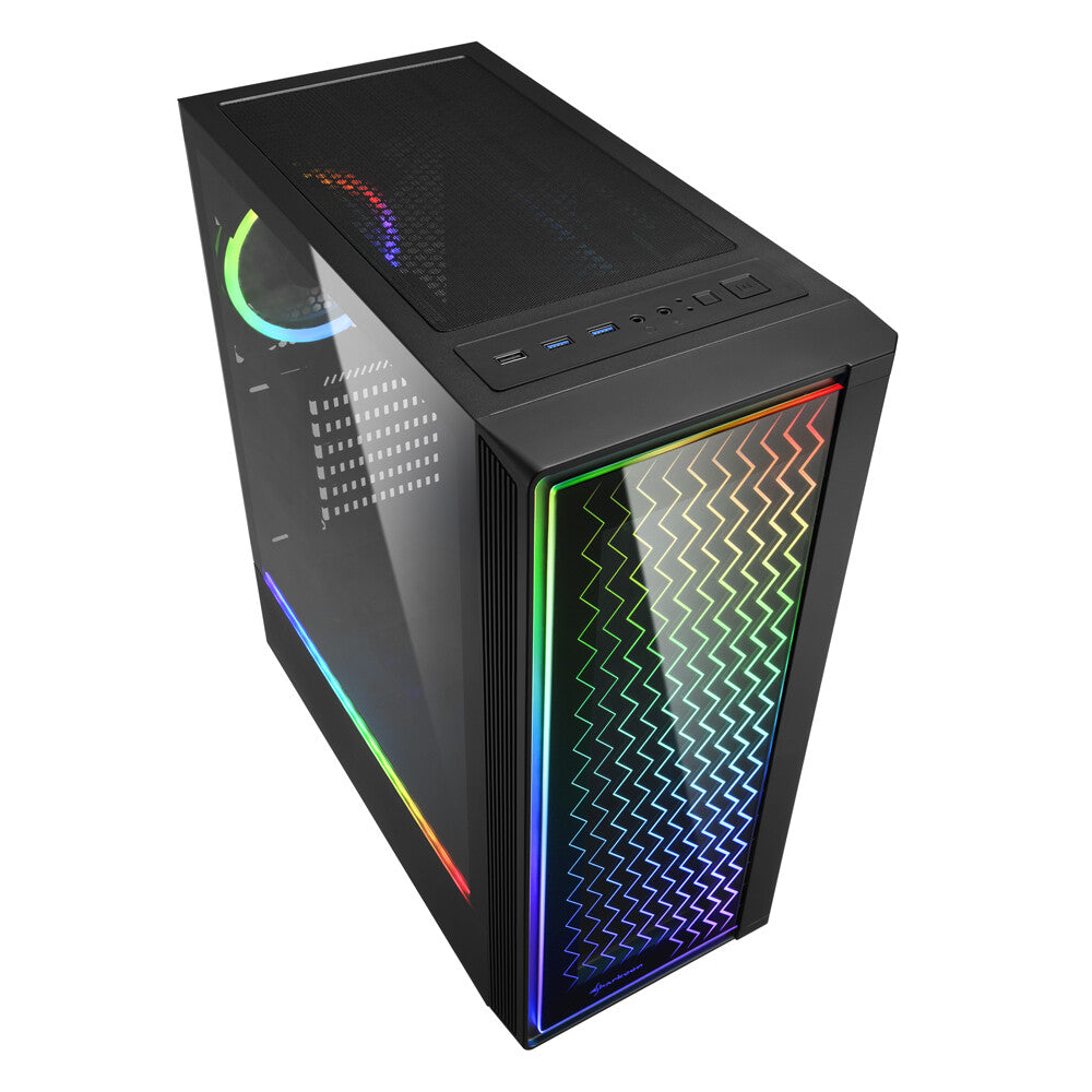 Sharkoon RGB LIT 200 Midi Tower Svart