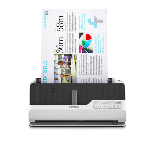 Epson DS-C490 ADF + arkmatad scanner 600 x 600 DPI A4 Svart, Vit