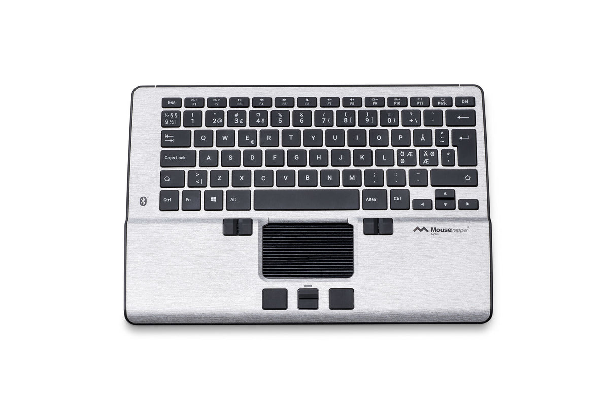 Mousetrapper Alpha - Nordic tangentbord Mus inkluderad Kontor USB + Bluetooth QWERTY Svart, Silver