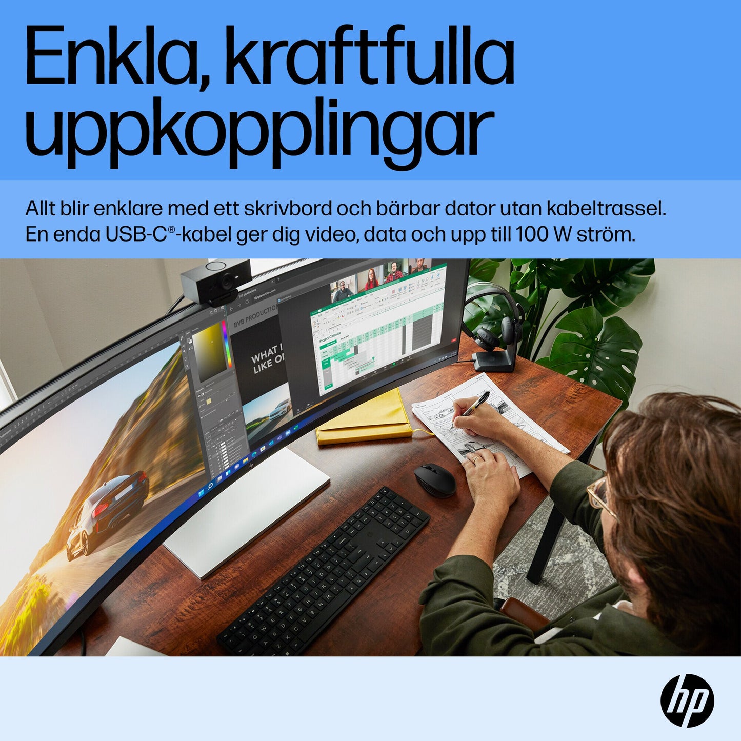 HP E45c G5 välvd DQHD skärm